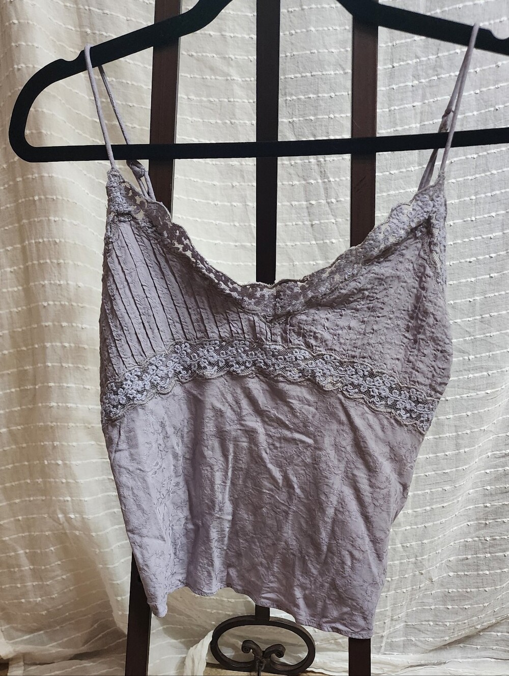 Urban Outfitters Lavender Lace-Trim Camisole Top Side Zip